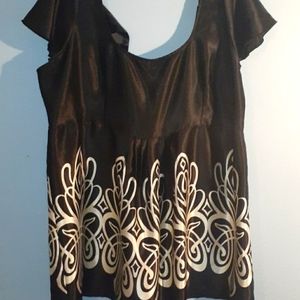 Venezia Black White Plus Size  Blouse Top